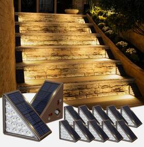 61174 Jofios Solar Step Lights For Outside 12pack Stair Outdoor Water