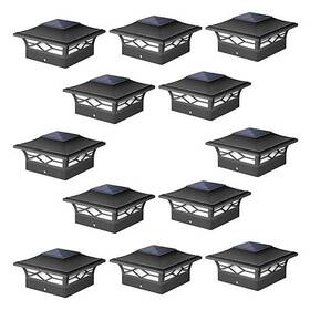 Jofios 727370684455 Solar Post Cap Lights Outdoor 12pack Waterproof Powered Deck Fe