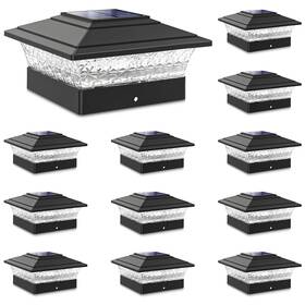 Jofios 727370685360 Solar Post Cap Lights Outdoor 12pack Waterproof Fence With 16 Ul
