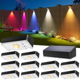 Wl20t-1 Jofios Solar Fence Lights Outdoor 12 Pack 50lm Ultra Bright 3 Color Temperatu