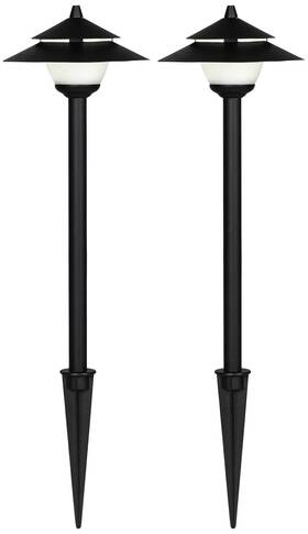Ks236v4 John Timberland Pollack 15 Inch High Black Led Landscape Lights Set Of 2