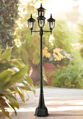 Sg101-4 John Timberland Outdoor Post Light Bronze 102 Inch 4-light Street Lantern For Exterior Garden Yard