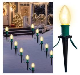 Joiedomi 755113605009 Christmas Pathway Lights Outdoor 38 Feet C9 With 25