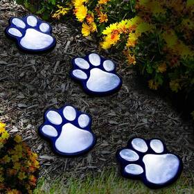 Jorcedi 768558481589 4 Solar Dog Animal Paw Print Lights Garden Statue Lantern Led Path 3 Inch Light L