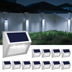 Jsot 192802995759 Outdoor Fence Lights 12 Pack Solar Powered Deck Waterproof Stairs