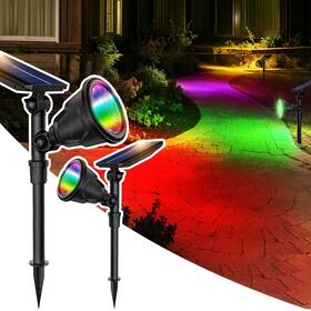 Jsot 192802995773 2 Pack Color Solar Spot Light For Yard Rgb Outdoor Waterproof Co