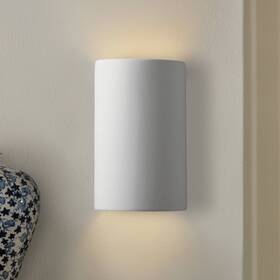 Justice Design Cer-0945w-bis Ambiance 9 1/2 Inch H Small Bisque Ceramic Outdoor Wall Light