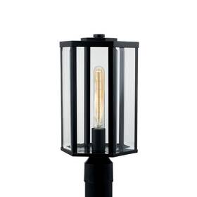Fsn-7673w-cler-mblk Justice Design Group Fsn-7673w Edgeworth 16 Inch Tall Post Light - Black