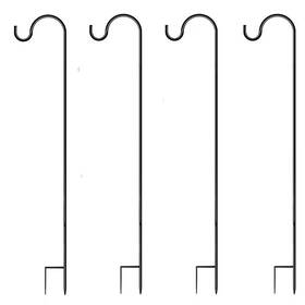 Justincity 744759696007 35 Inch Black Metal Weather Resistant Easy Install Outdoor Garden Shepherds Pole
