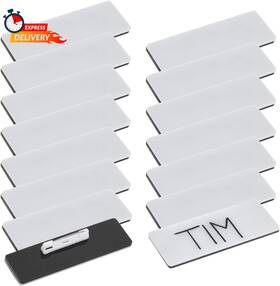 Juvale 711181883312 15-pack Blank Name Tag Pin Badges White Tags For Employee Id