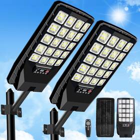 Jx-177-2 Jwt 2 Pack Solar Street Lights Outdoor Waterproof - Black