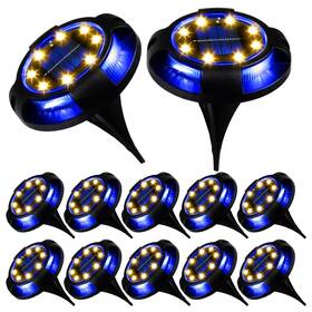 K.e.j. 796561013024 Solar Ground Lights 12 Pcs Disk Outdoor - Waterproof In-ground