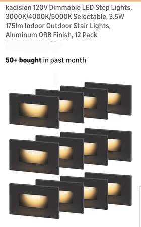 Stp-04-3ct Kadision 120v Dimmable Led Step Lights 3cct 12 Pack Oil Rubbed Bronze