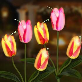 Kaioled 605883814647 Tulips Solar Garden Lights 2 Pack Outdoor Decor Wa