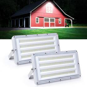 Fl201 Karjoefar Led Flood Lights Outdoor 100w 10000lm Outside Work Light With Plug Secur