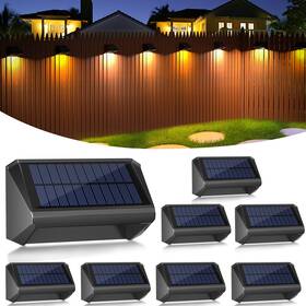 Ip65 Katipeal 339130544803 Solar Fence Lights 8 Pack Outdoor Waterproof Deck Light White/warm/neut