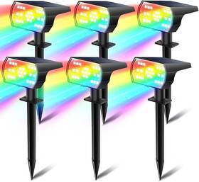 Ip68 Kaxiida W131 6-pack Solar Color-changing Lights 7 Modes Waterproof Decor