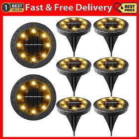 Kdorrku-b088 Kdorrku Solar Powered 8 Pack Outdoor Led Disk Lights - Ip68 Waterproof Non-slip Wear-r