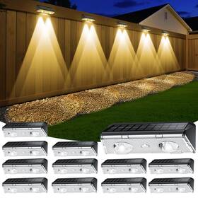 Lh-tb21 Keilaimo Solar Fence Lights Outdoor 12 Pack Ip65 Waterproof Powere
