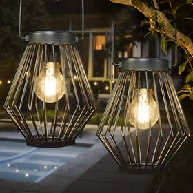 Hst033 Kelvinlux Solar Lanterns Outdoor Waterproof Retro Metal Hanging Lights For Outsi