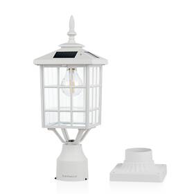 St4224q-w Kemeco Solar Post Light Outdoor Led Squared Frame Fixture With 3 Inch Pier Mou