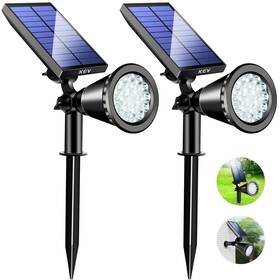Kev-01 Kev 739608607488 Solar Spot Lights Outdoor Super Bright Flood With 2 Modes &adjustab