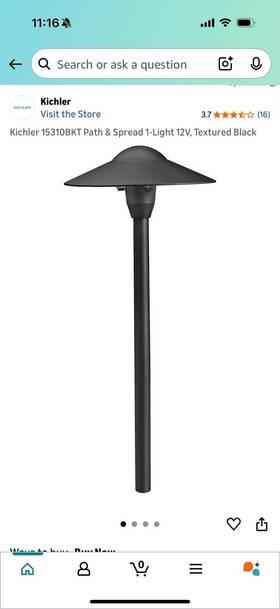 15310bkt Kichler Path And Spread 1-light 12v Textured Black