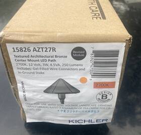 15826bkt27r Kichler Led Center Mount Path Light New