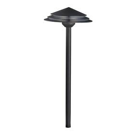 16124bkt30 Kichler 16124 Bkt30 21ftft Round Tiered 3000k Led Path Light In Textured Black