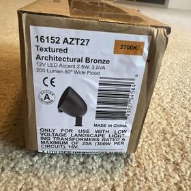 16152azt27 Kichler Landscape 2700k Led 200l 60 Wide Flood Textured Bronze -