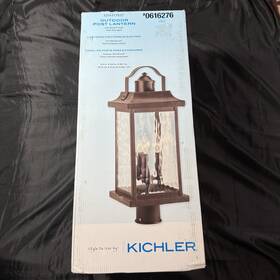39458 Kichler Kichner Linford 22.13 Inch Olde Bronze Outdoor Post Light New Open Box