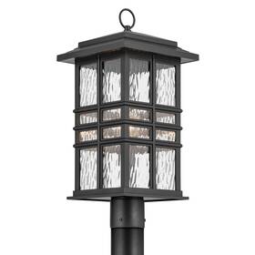 49832bkt Kichler Textured Black One Light Outdoor Post Mount From The Beacon Square Collection