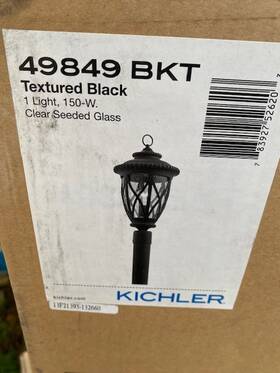 49849bkt Kichler Admirals Cove 1 Light Outdoor Post Textured Black