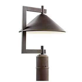 Kichler 744110740196 Ripley 1-light Olde Bronze Aluminum Hardwired Waterproof Outdoor Post Light With