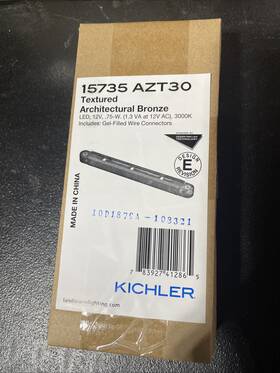 15735azt30 Kichler 783927412865 Textured Architectural Bronze Led Deck Light 12v .75w 3000k