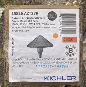 15826azt27r Kichler 783927473309 Landscape Led Center Mount Path In Bronze Architectural