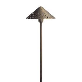 15871cbr30 Kichler Lighting Hammered Roof Path Light 3000k Centennial Brass Decorati