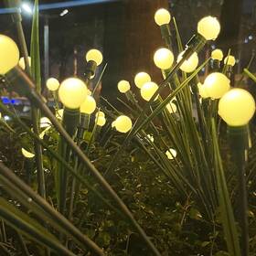 Sfl2pcs-1 Kifiray 2 Packs Solar Garden Lights New Upgraded Leaf Design 20 Led Firefly Li