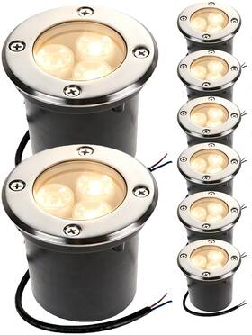 5sd210sd3 Kingeng 8 Pack Led In-ground Well Light 6w 600lm Landscape Walkway Lamp 3000k 12v Ip67