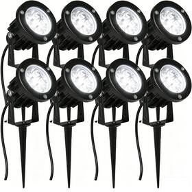 Fd359624442 Kingeng 8 Pack Outdoor Led Landscape Lights 12v Walkway Spotlights 10w 1200lm Cool White