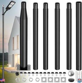 B0d7sdskcs Kobalt 20ft Tall Street Light Pole For Outdoor Solar Lamps Backyard Park Patio