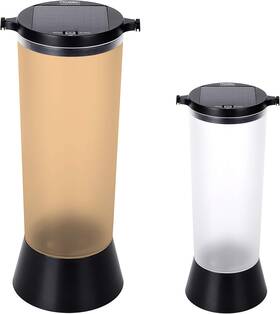 Stl-212 Kobot Inc. Portable Garden Solar Path Cylinder Matte Black With White And Amber L