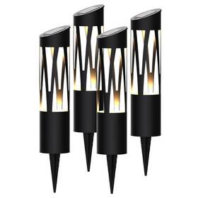 Koda 445027059083 4-pack Sunburst Solar Bollard Light - Metal Frame 12 Lm Pathway