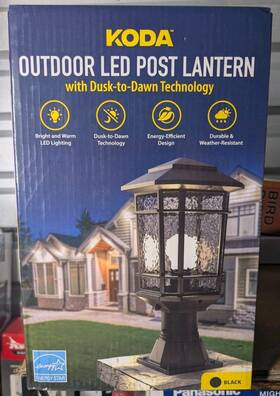 Lm030162-1 Koda Williams 18 Inch 1-light Black Metal Dusk To Dawn Outdoor Pier Mount Light