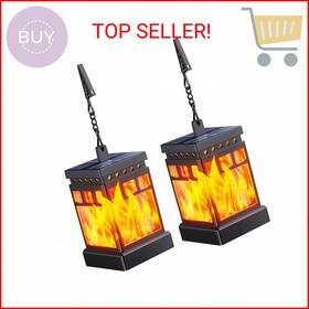 Tll059a Kooper Hanging Solar Lanterns Outdoor Waterproof 2pcs Flickering Flame