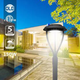 Al03-xx01 Kukuppo 150w Led Post Top Pole Light Circular Area Outdoor Lights Photocell 5000k Us