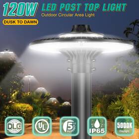 Ng-al-120w-508p-b Kukuppo 120w Led Post Top Light Dusk To Dawn Commercial Garden Yard Pole Fixtures