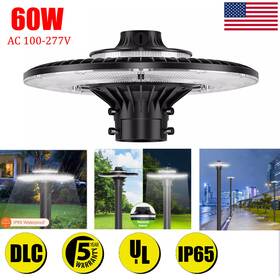 Ng-al-60w-508p-b Kukuppo 60w Led Post Top Light Dusk To Dawn Photocell Outdoor Circular Area Pole