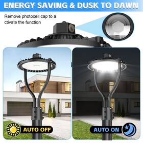 Ng-pca-100wcd-358s-b Kukuppo Dusk To Dawn Led Post Circle Area Light 100w Garden Street Lighting 3000k-5000k