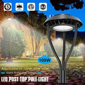 Ng-pta-100wd-508s-bat Kukuppo 5000k 100w/80w/60w Led Circular Post Top Pole Light Outdoor Yard Area Lighting